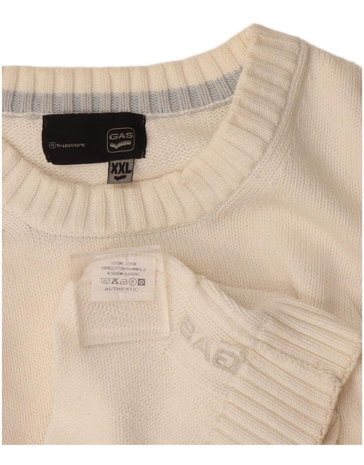 Suéter masculino Gas com gola redonda 2XL algodão branco