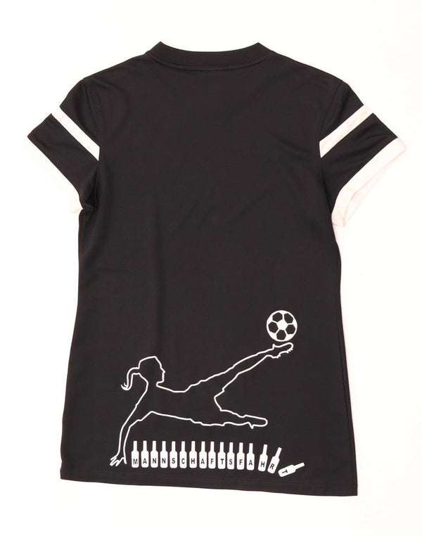Camiseta feminina Nike Dri Fit Graphic Top UK 10 Small Black Colourblock