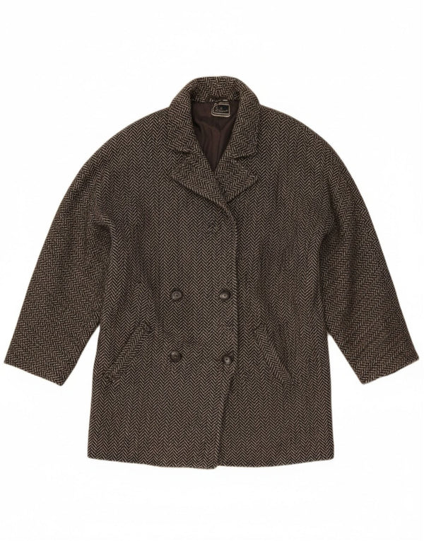 Luisa Spagnoli Blazer feminino UK 12 espinha de peixe cinza médio