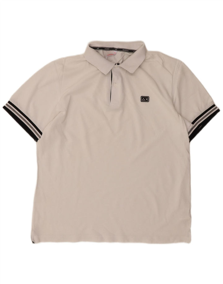 Camisa polo masculina SUN68 2XL algodão branco