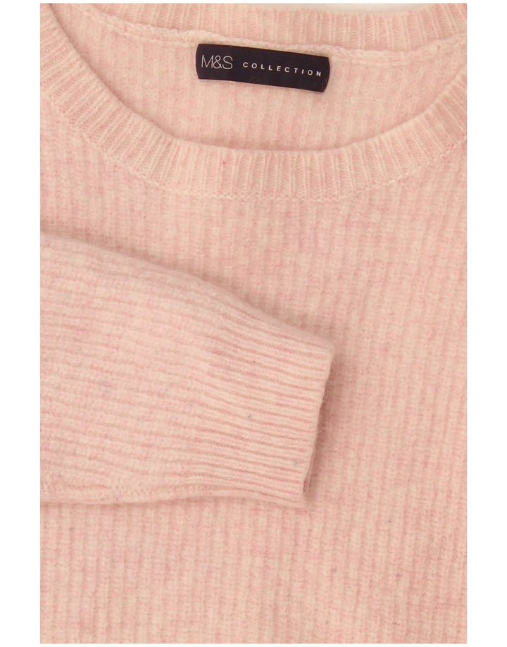 Suéter feminino Marks & Spencer com gola canoa Reino Unido 14 rosa médio