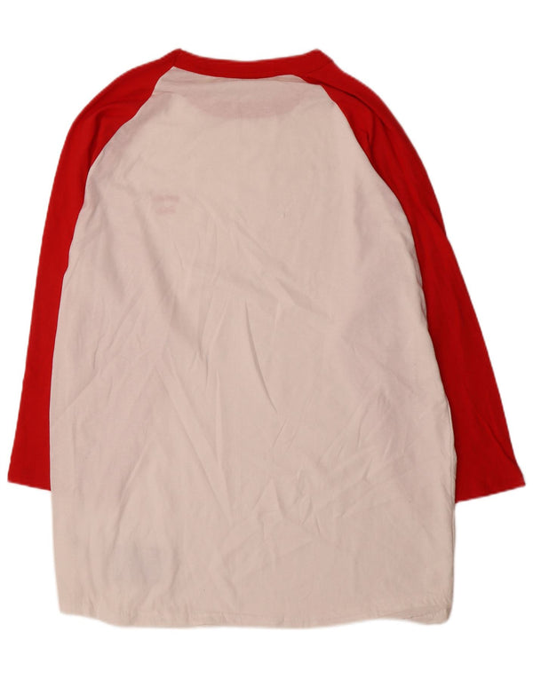 Vestido camiseta feminino de manga comprida Champion UK 18 XL branco colorblock algodão
