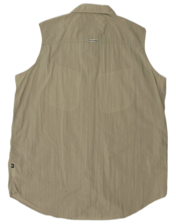 Blusa feminina Columbia sem mangas UK 18 XL caqui nylon