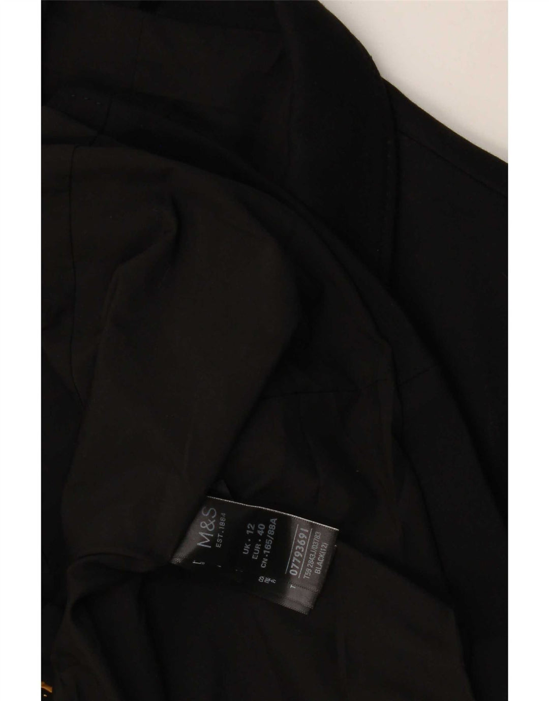 Jaqueta blazer feminina de 2 botões Marks & Spencer Reino Unido 12 viscose preta média