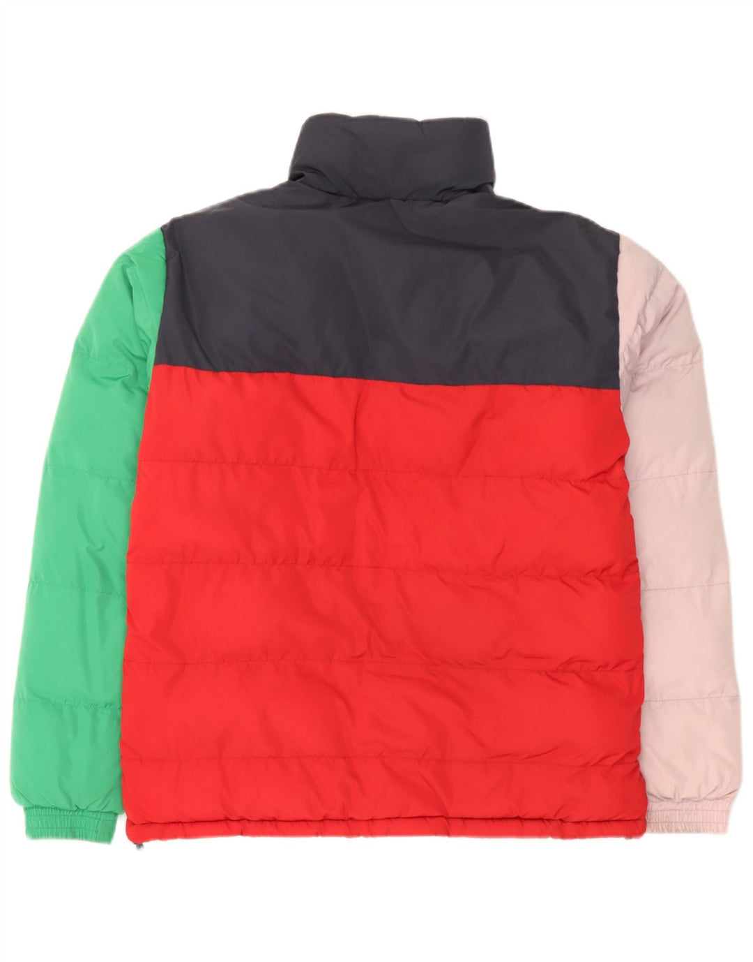 Jaqueta masculina acolchoada gráfica Karl Kani UK 36 pequeno bloco colorido multicolorido