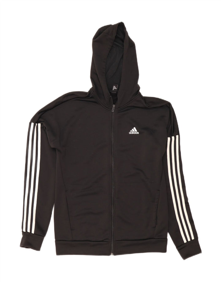 Adidas Mens Zip Hoodie Sweater UK 38/40 Médio Preto Poliéster