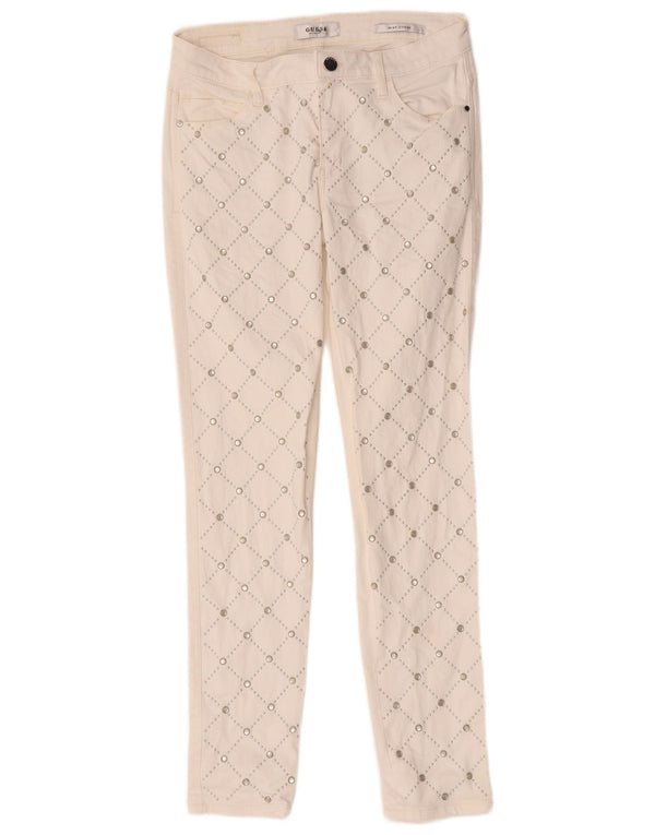 Guess Womens Sexy Curve Skinny Jeans W28 L28 Algodão Geométrico Branco