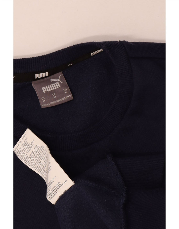 Puma moletom masculino jumper médio azul marinho algodão