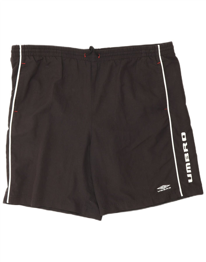 Shorts esportivos gráficos masculinos UMBRO 2XL poliéster preto