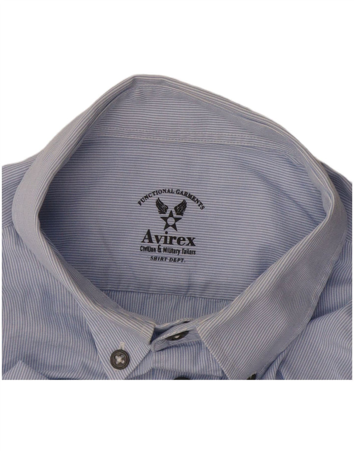 Camisa masculina Avirex listrada azul média