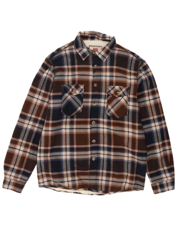 Camisa masculina Carrera de flanela lenhador médio xadrez marrom