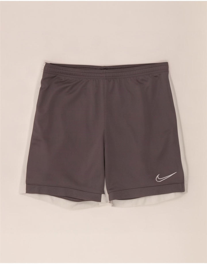 Shorts esportivos masculinos Nike Dri Fit cinza médio colorblock poliéster