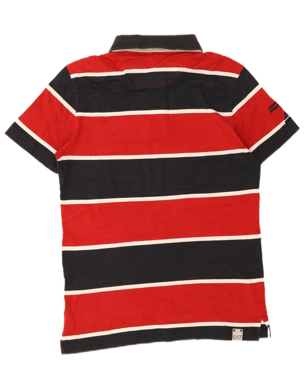 Camisa polo masculina de rugby gráfica Emporio Armani pequena listrada multicolorida