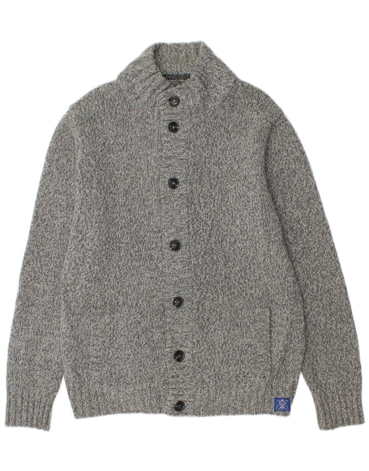 Suéter cardigã masculino McNeal XL lã de cordeiro manchada cinza