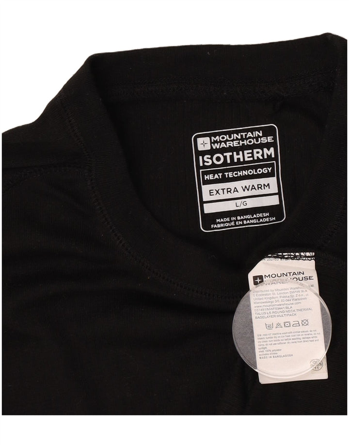 Mountain Warehouse Mens Top Manga Longa Grande Poliéster Preto