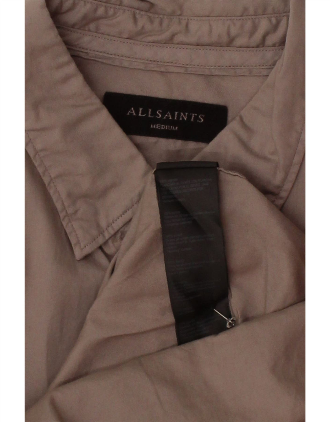 Camisa masculina ALL SAINTS algodão cinza médio