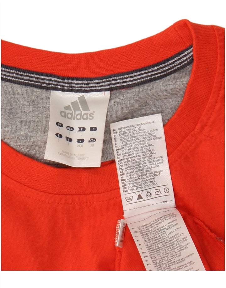 Camiseta masculina Adidas grande algodão laranja
