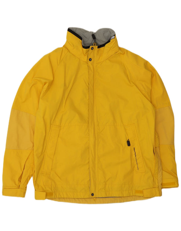 Jaqueta de chuva masculina Nautica UK 42 XL amarelo nylon