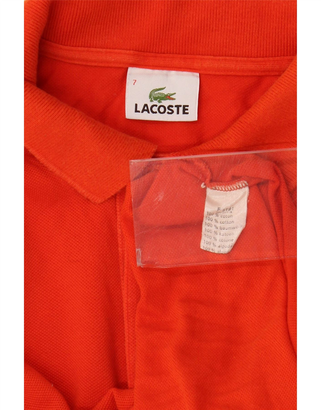Camisa polo masculina Lacoste tamanho 7 2XL algodão laranja