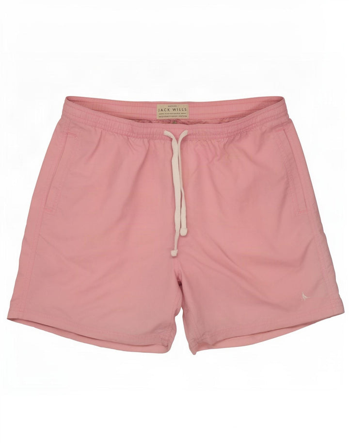 Shorts de natação feminino Jack Wills médio rosa poliéster