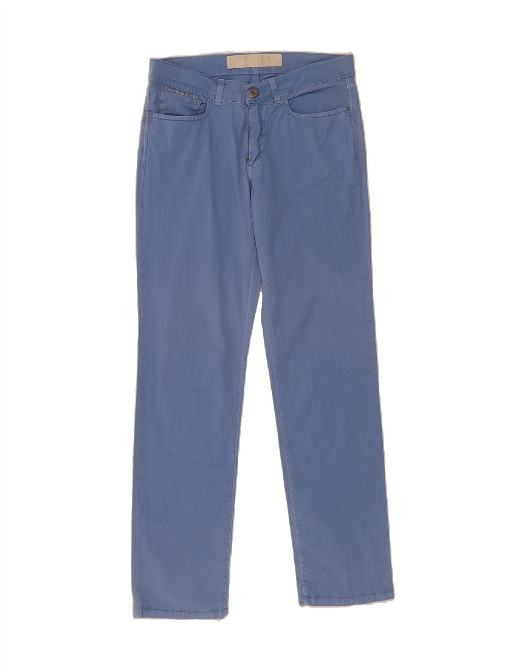 TRUSSARDI Mens Straight Casual Trousers W32 L32 Blue Cotton Vintage Trussardi and Second-Hand Trussardi from Messina Hembry 