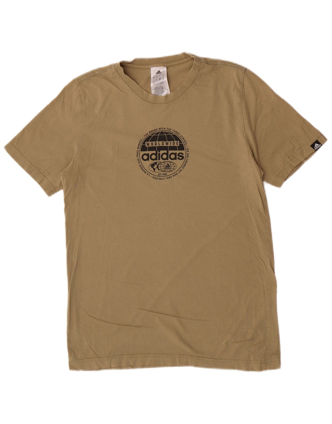 Camiseta Adidas Masculina Regular Graphic Top Pequeno Algodão Cáqui