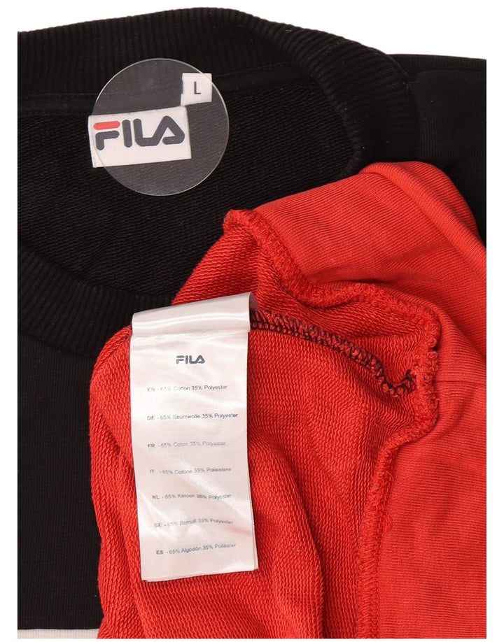 Fila moletom gráfico feminino jumper UK 16 grande bloco colorido multicolorido