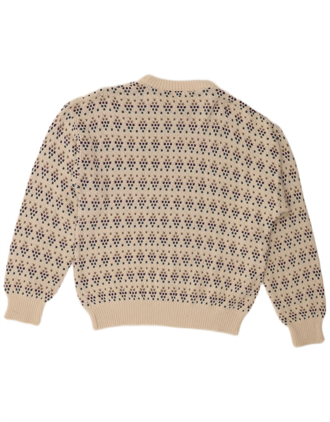 Suéter masculino Eddie Bauer com gola redonda, grande algodão manchado branco