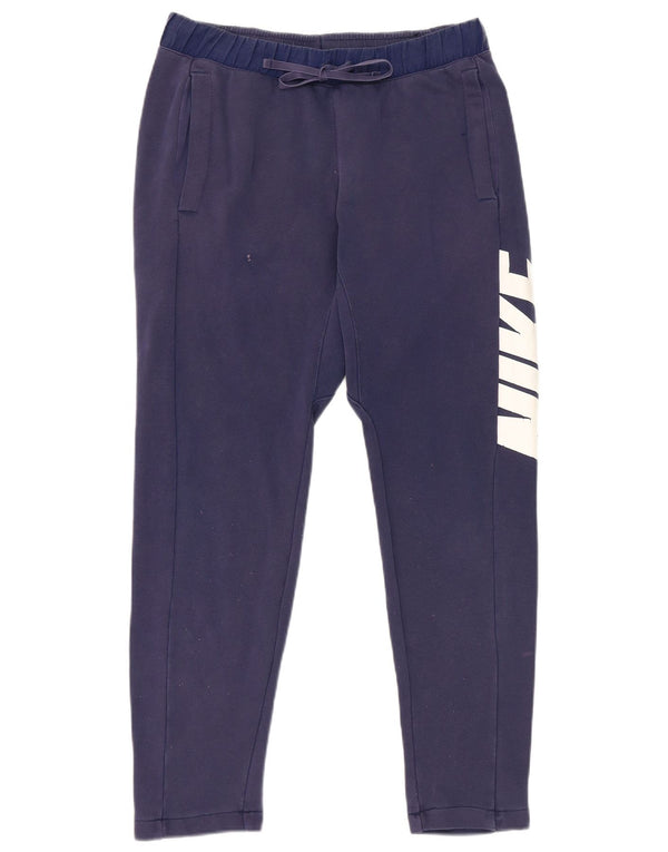Calça de treino Nike masculina gráfica pequena algodão azul marinho