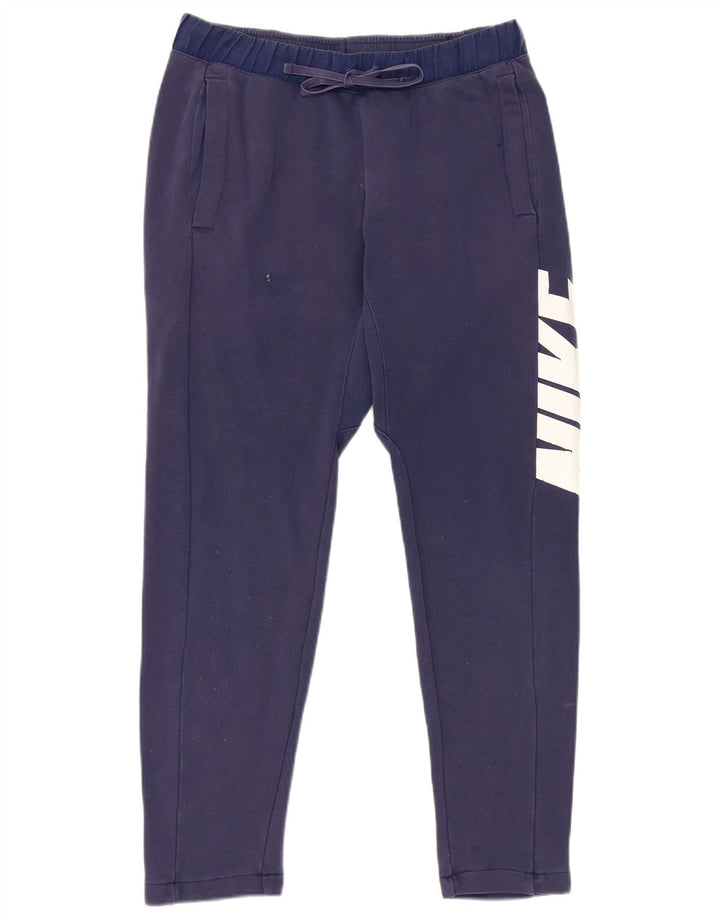 Calça de treino Nike masculina gráfica pequena algodão azul marinho