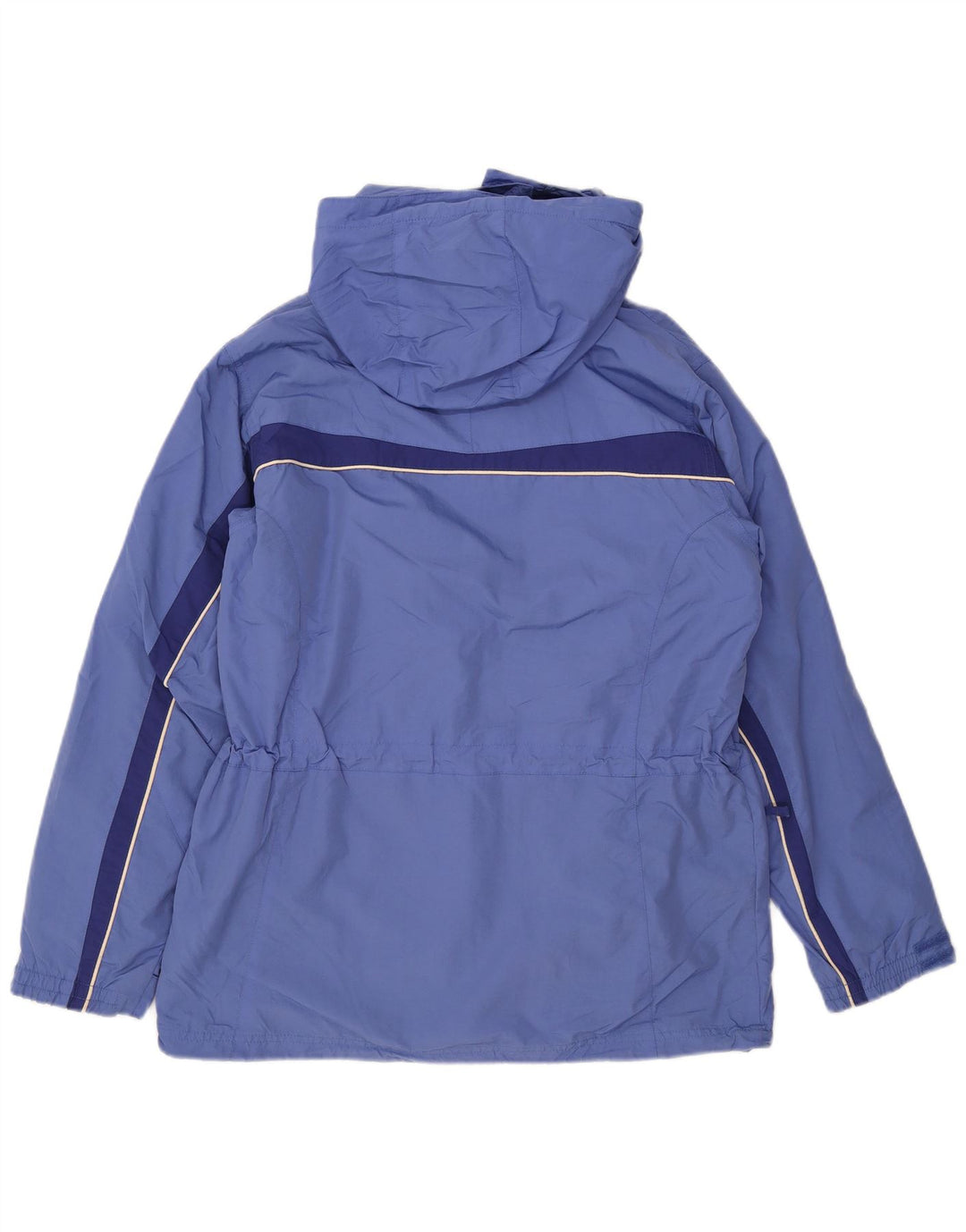 Jaqueta corta-vento feminina L.L.BEAN com capuz UK 14 bloco colorido azul médio