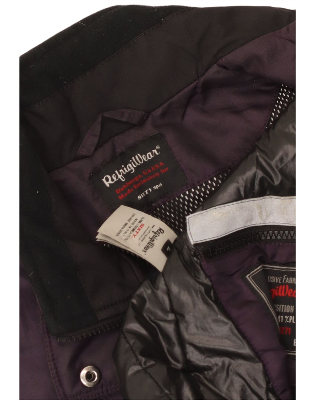 Jaqueta utilitária feminina Refrigiwear UK 14 grande poliamida roxa