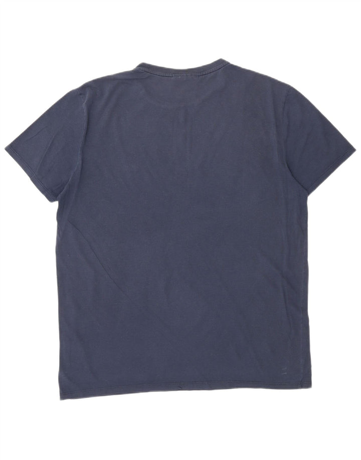 Camiseta masculina Lacoste grande algodão azul marinho