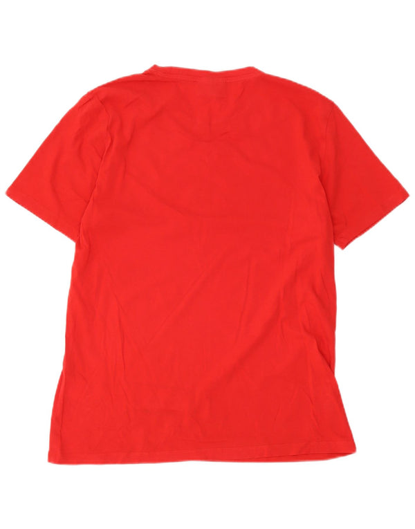 Hugo Boss Mens Graphic T-Shirt Top Pequeno Algodão Vermelho