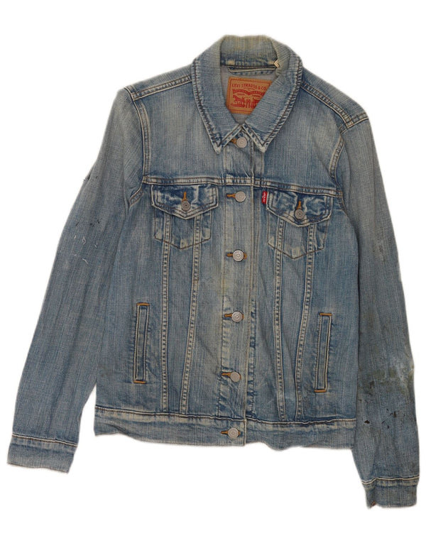 Jaqueta jeans feminina Levi's Graphic UK 8 pequeno algodão azul