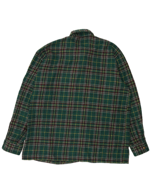 Camiseta masculina vintage de flanela 2XL xadrez verde