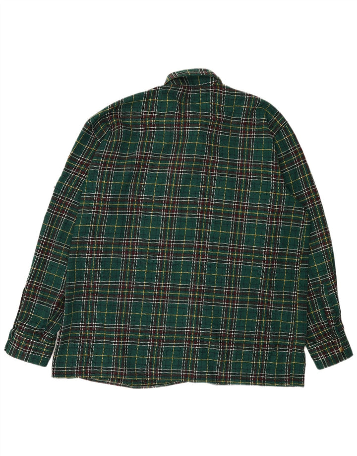Camiseta masculina vintage de flanela 2XL xadrez verde