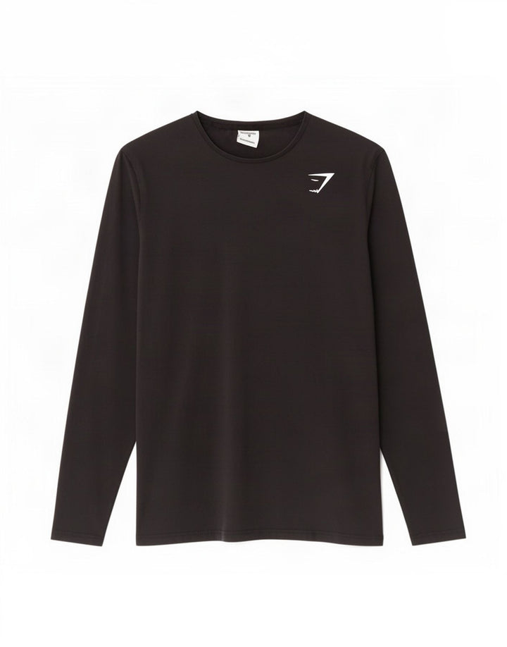 Gymshark Top masculino de manga comprida de algodão preto médio