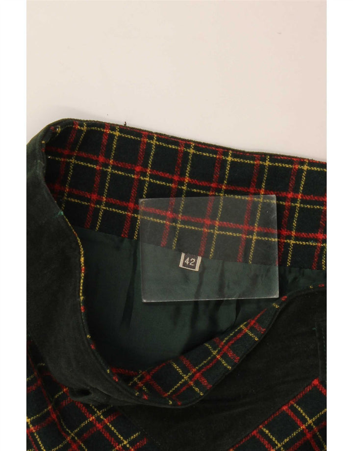 Saia vintage feminina linha A IT 42 médio W26 xadrez verde