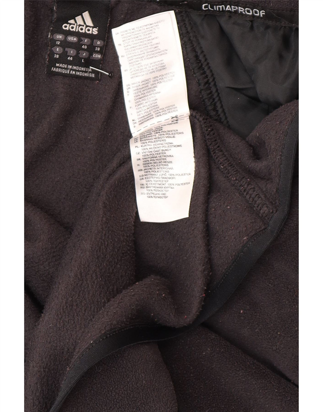 Adidas Womens Clima Proof Fleece Jacket UK 12 Médio Preto Poliéster