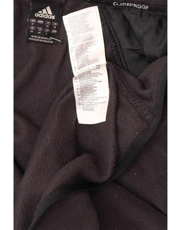 Adidas Womens Clima Proof Fleece Jacket UK 12 Médio Preto Poliéster