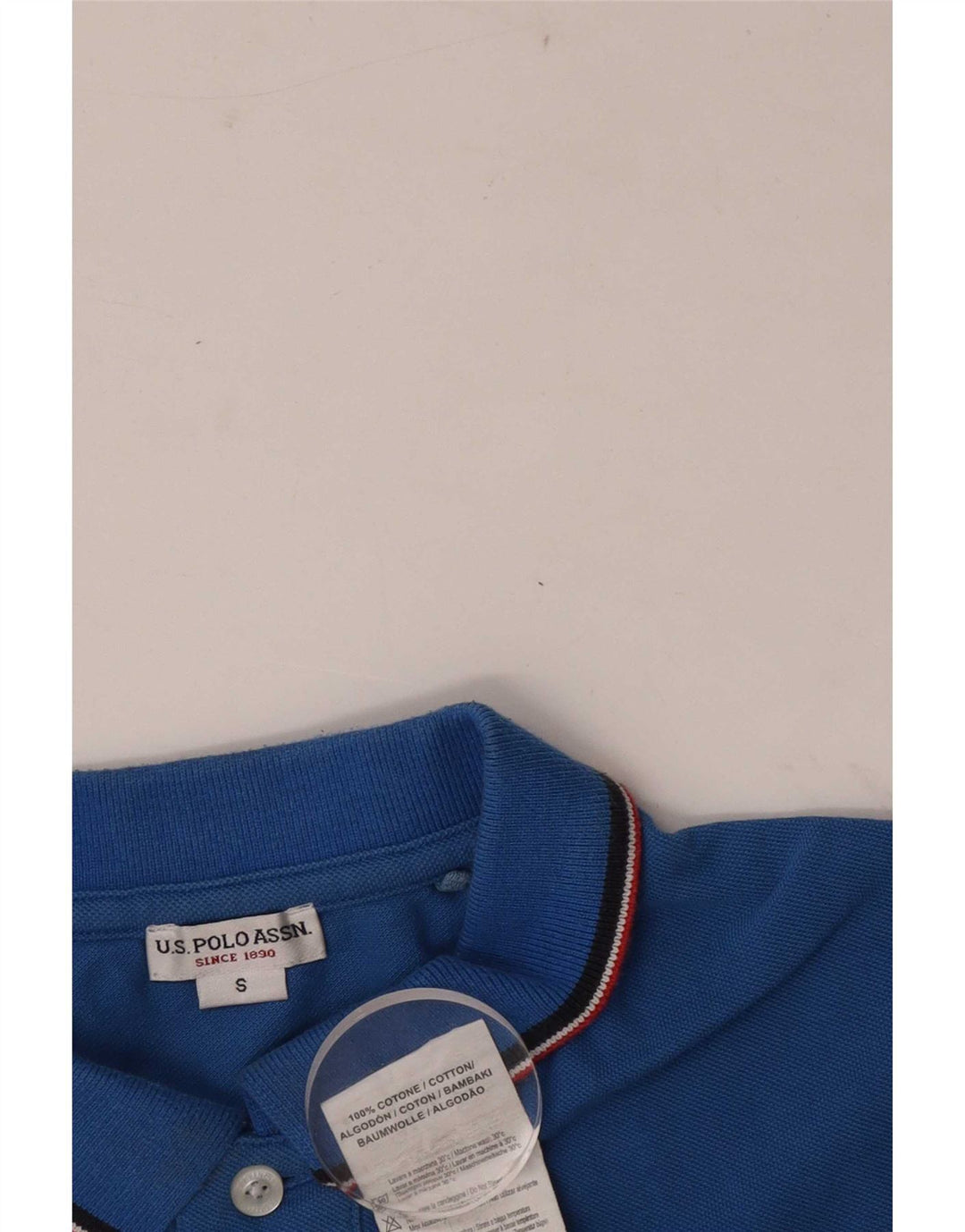 US Polo Assn. Camisa masculina pequena listrada azul de algodão