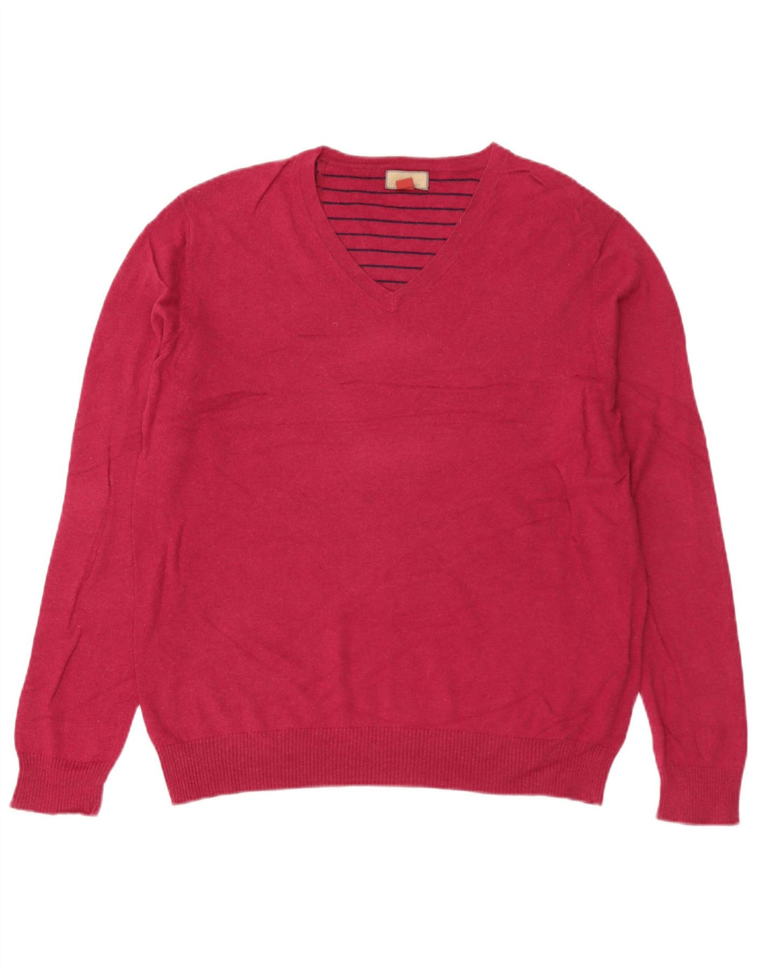 Suéter masculino John Lewis com decote em V, algodão vermelho médio