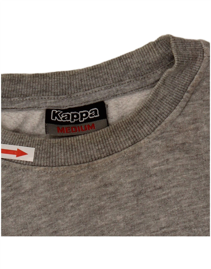 Kappa moletom masculino jumper médio cinza algodão manchado