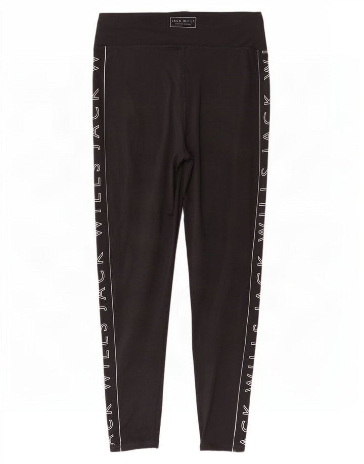 Leggings gráficas femininas Jack Wills Reino Unido 12 poliéster preto médio
