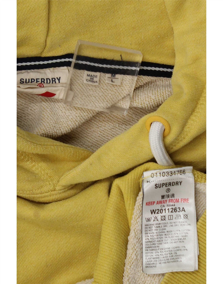 Superdry moletom com capuz masculino gráfico médio algodão amarelo