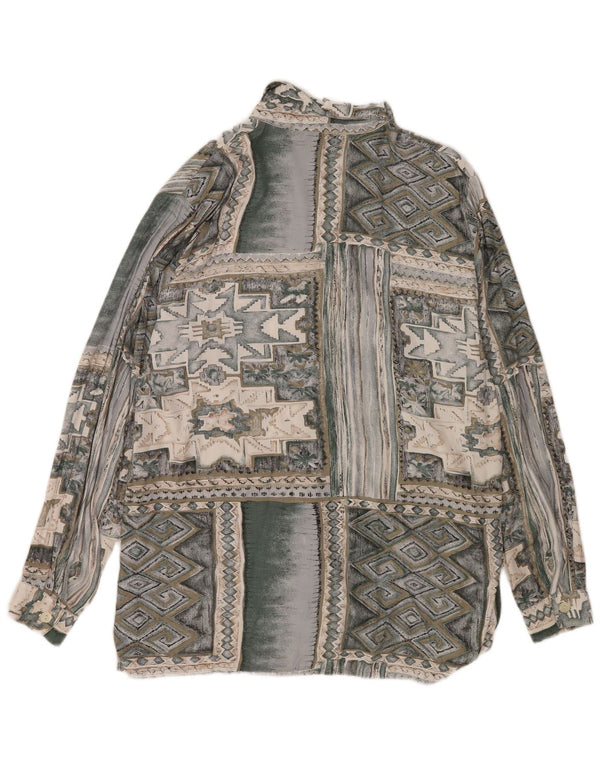 Blusa feminina Biaggini IT 44 viscose geométrica verde médio