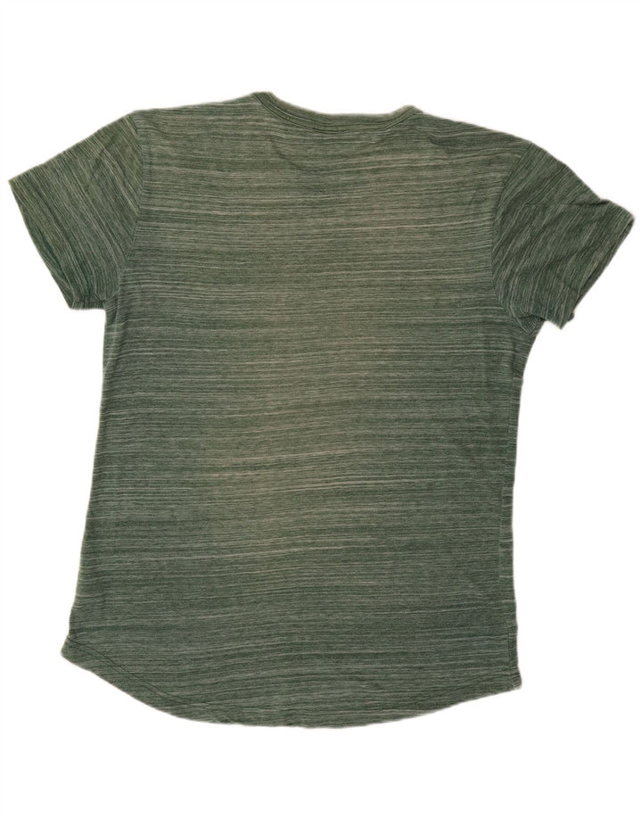 Camiseta masculina G-STAR poliéster listrado verde médio