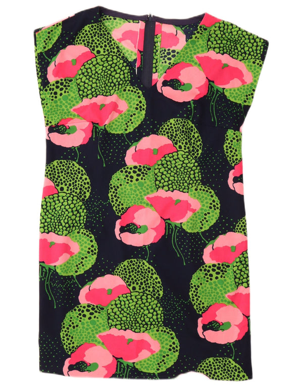 Vestido feminino vintage UK 16 grande floral verde