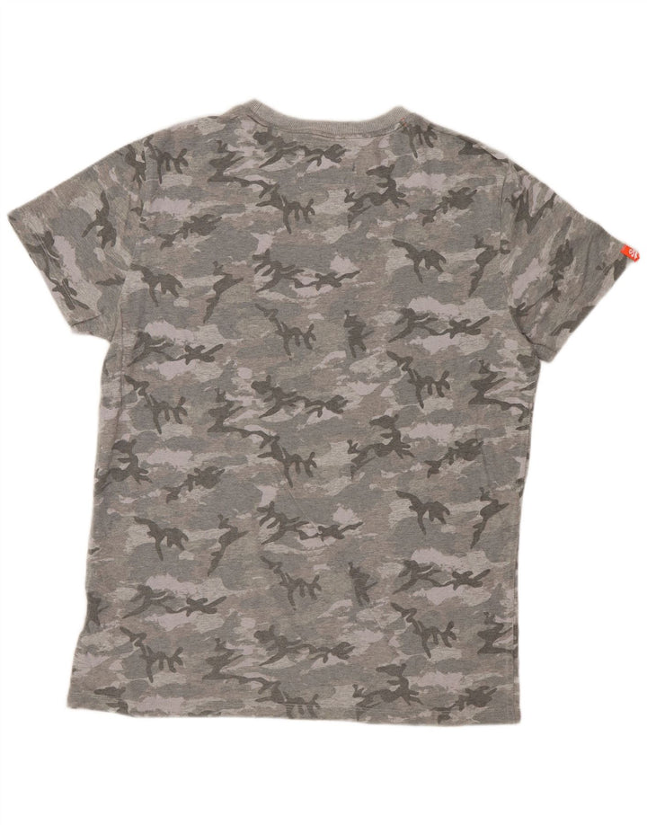 Camiseta masculina SUPERDRY camuflada cinza médio